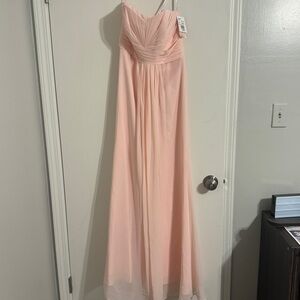 David’s bridal Pink chiffon bridesmaid dress